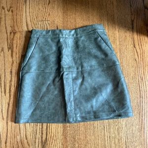 Green Leather Mini Skirt
